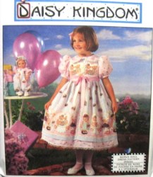 7544 DK DRESS, OVERSKIRT, 13.5'' DOLL ROMPER, HAT PATTERN 3-6- 8
